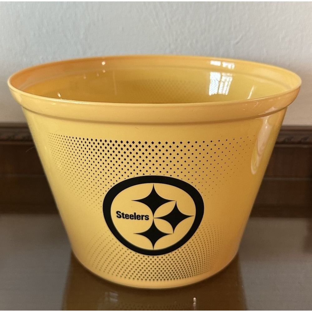 NFL Pittsburgh Steelers Plastic Yellow Ice Bucket Barware Football